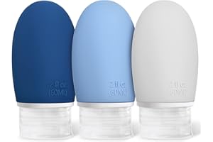 ‎OPRET Opret 3 Stück Silikon Reiseflaschen Set, 60ml Auslaufsicher Nachfüllbare Portable Reise Container für Shampoo Creme Spülung, BPA-frei und TSA-geprüft