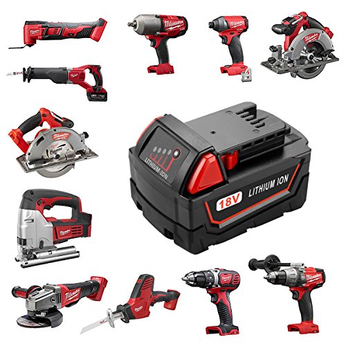 Energup 18V 5,0Ah Ersatz Akku für Milwaukee M18 M18B M18B 48-11-1820 48-11-1850 48-11-1828 48-11-1815 - 6