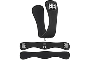 Equinate Kurzgurt Fremont mit 20mm Memory Foam 60cm - anatomischer Bauchgurt, Dressurgurt, Sattelgurt Schwarz