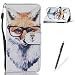 Produktbild Samsung Galaxy S7 Edge Hülle,Feeltech Weich PU Leder Brieftasche Tasche mit Magnetverschluss und Kartenhalter Gedrucktes Nettes Karikaturmuster,Premium Slim Flip Leather Wallet Hülle Etui with Credit Card Slots [Stand Function] Book Style Cover für Samsung Galaxy S7 Edge - Gläser Fuchs