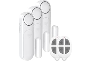 SECRUI Allarme Sensore Porta, Telecomando 120 dB Wireless Porta Contatto Sensore Antifurto Porta Allarme per Sicurezza Domestica, la Sicurezza dei Bambini, (3 Sensori Porta Allarme e 2 Telecomando)