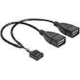 Delock USB-Kabel USB 2.0Pfostenstecker 8pol, USB-A Buchse 20.00cm Schwarz UL-Zertifiziert