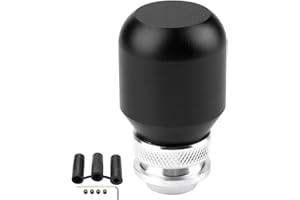 Fydun Car Gear Knob Universal Gear Knobs Metal Modification Manual Gear Lever with 3 Plastic Adapters (Black)