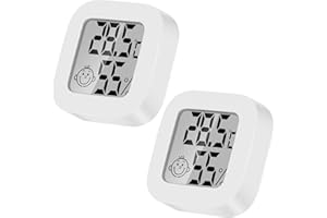 ZOOMARLOUS Thermometer Room Temperature, 2 PCS LCD Digital Hygrometer Thermometer with ℃/°F Conversion, Temperature Humidity Monitor for Bedroom, Baby Room, Warehouse, Cellar