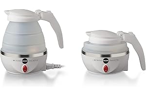 MACOM, Space-Saving Foldable Electric Travel Kettle, 800 ml capacity, removable power cord, BPA Free Silicone, Just Kitchen 862 Space Kettle