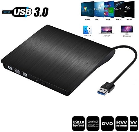 Ousitang External DVD Drive,USB 3.0 Ultra Portable External CD DVD Storage Drive, External DVD Writer/Burner CD DVD RW DVD ROM Drive (Black)