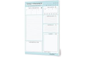 HAOBIN Daily Planner Pad- 6" x 9" with 60 Undated Tear-Off Sheets,Daily To Do List Notepad,Organizer with Priority, To Do List,Shopping list,Exercise plan,Meals and Water Intake Tracker