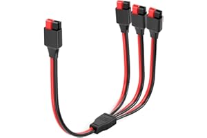 ELFCULB Anderson Y Kabel,12AWG 45A Anderson Verlängerungskabel 1 auf 3 Anderson Y Splitter(30cm)