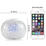 GRDE® Bunte Sphärische Mosaik Lampe, Nachtlicht, LED Lampe mit Farbwechsel, Wasserdichte Solar Leuchte, Kristallglas-Leuchte für Garten, Patio, Tabelle, Innen- Dekorationen (Silver) - 6