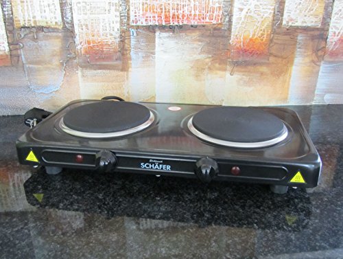 Price comparison product image 'Double Hob 2000 Watt Black Top Quality