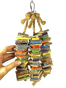 Birds LOVE Chew-Tastic Triple Tower of Shredded Fun Small Bird Toy for Green Cheek Conures Sun Conures Caiques Senegals Quakers and Similar Small Sized Birds