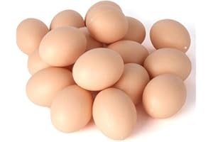 jileijar 30 huevos marrones falsos de Pascua, huevos de gallina artificiales, huevos de nido falsos, huevos de pollo realistas de plástico para pintar a mano, teñir, manualidades