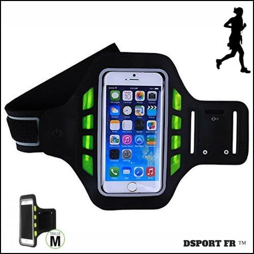 'Led – Universal Sports Armband for iPhone 6/6S/7 Plus/7/5/5 °C/5S, Compatible with Smartphone 4.7 Inch to 5.5 inch, water resistant, Breathable, Adjustable, Reflective, Great for Doors with Cards, Keys, Money, &amp; Headphones (Black)