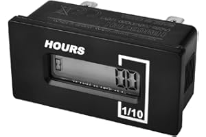 Yooreal Digital AC/DC Hour Meter,Resettable Hours for Generator Air Compressor Solar Heater Well Pump Boiler Oil Burner(AC85-250V, DC60-150V)
