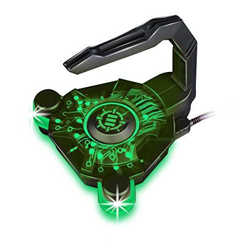 Accessory Power Bungee Souris Gaming Hub USB 2.0 Support de Câble, Bras Flexible en Silicone LED Intégrés - Contrôle du Cordon de Souris, Transfert de Fichiers, Station de Chargement Enhance