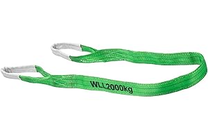 CONNEX Cinghia di sollevamento aperta con asole, Misura 60 mm x 2 metri, Carico max 2000 Kg, Poliestere, a norma EN 1492-1 Testata TÜV-GS