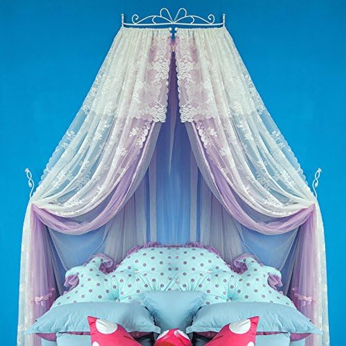 DexterityKing mosquito net Three-door mosquito net U-guide rail retractable mosquito nets Floor-standing curtain railings nets, purple - three-doors, 200x220cm