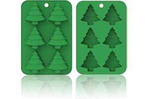 LVZHEN 2 Pcs Christmas Silicone Moulds, Xmas Chocolate Candy Jelly Cake Baking Mould for Party Supplies