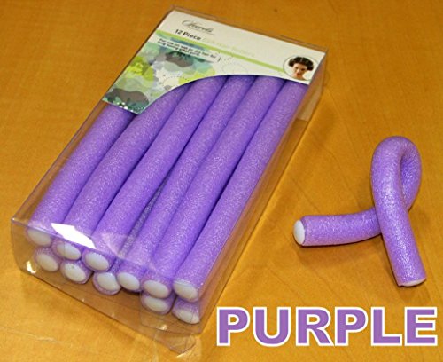 12 x SOFT BENDY TWIST HAIR HAIRDRESSING ROLLERS EVA FOAM CURLERS TWISTEE BENDER PURPLE