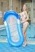 Produktbild Pool Hängematte, HomeYoo Wasser Sofa mit Kopfteil, Wasser Schwimmliege Wasserhängematte Wasserliege aufblasbares, Luftmatratze Pool Lounger für Erwachsen Sommer im Freienschwimmen Liege(Blau)