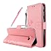 Produktbild Samsung Galaxy A7 2017 Hülle, Fraelc® Galaxy A7 (2017) Schutzhülle Flip Case mit Kartenfach und Standfunktion Schmetterling Muster Ledertasche für Samsung Galaxy A7 (2017) SM-A720F/DS (5,7 Zoll), Rosa