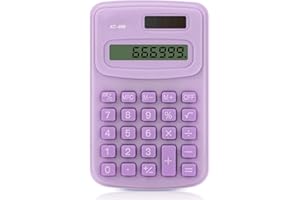 lohey Pocket Calculator, 8-Digit Basic Calculators Desktop Solar Battery Mini Desk Calculator for Office, Home, School, Purple