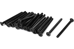 UXCELL sourcing map 20pcs Vis à Tête Fraisée Plate à Six Pans Creux Vis à Douille Hexagonale Boulon M4 x 50 mm Métrique Noir