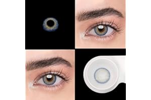 BIO-ESSENCE Pack Lentillas de Hidrogel blandas 1 par Lentes de contacto de color natural sin graduación. Duración: 12 meses. Con estuche contenedor (AZUL CARIBE)