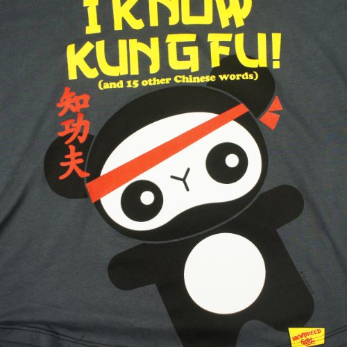 Newbreed Girl Longsleeve PANDA KNOWS KUNG FU charcoal -  Grey - 8