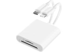 OLIVERIA Lecteur Carte SD pour iPhone/iPad/Appareil Photo, Adaptateur Carte SD pour iPhone, Lecteurs Carte Mémoire Externes, Lecteur Carte Micro USB C Lecteur Carte Type C, Lecteur Carte Mémoire pour iPhone