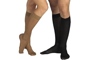 TONUS ELAST 23-32 mmHg AD Kompressions Kniestrümpfe, mit geschlossener Zeh, Medizinische Klasse II, KKL 2 Kompressionsstrümpfe mit Fußspitze für Damen & Herren (XL (170-182 cm), Schwarz)