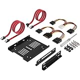 Inateck 2x 2,5” HDD/SSD zu 3,5” Festplatten-Einbaurahmen Set intern, Halterung, Rahmen, inklusive 2x SATA Datenkabel und 2x Stromkabel (ST1004)