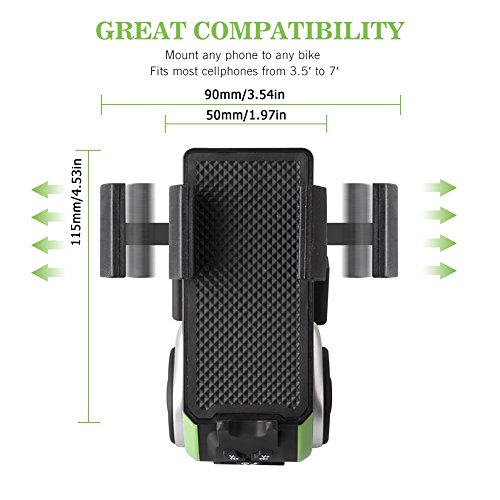 Multifunktions Staub- und wasserdicht IP66 Fahrradlicht – Milool Kabellos Fahrrad Lautsprecher mit Powerbank und Fahrradzubehör(Green) - 5