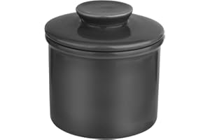 YHNDECO Mantequera francesa, mantequera de cerámica, refrigerada por agua, campana de cerámica para frescura y untable (blanco)