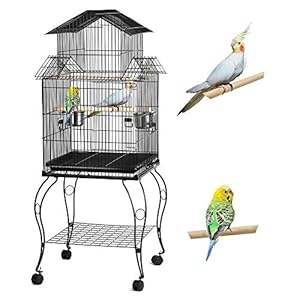 Yaheetech Jaula para Pájaros Jaula Metálica con Soporte Ruedas …