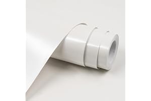 HJYODY Rotolo di carta da regalo opaca bianca, 43 cm x 12 m, tinta unita perlata - carta lucida per decorazioni regalo per matrimoni, compleanni, baby shower, feste, festival