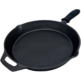 Cruash Cast Iron Frying Pan, Cast Iron Frying Pan for Induction, Ceramic Hob and Fire | 30 cm Diameter | Includes Silicone Ha