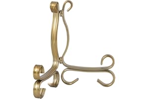 ‎IDESIGN iDesign Astoria verstellbare Staffelei für Teller, Bilder, Bücher etc., mittelgroßer Tellerständer aus Metall, messingfarben