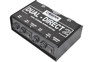 COBRA Dual Passive DI Box, HI/Lo Z Out, Lo Z in, XLR & 6.3mm Jack, Gnd Lift