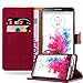 Produktbild Cadorabo Hülle für LG G3 - Hülle in Wein ROT – Handyhülle im Luxury Design mit Kartenfach und Standfunktion - Case Cover Schutzhülle Etui Tasche Book