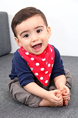 iZiv 4er Set Baby Bandana Geifer Lätzchen mit Justierbarem Druckknöpfen, Wasserdichte TPU Auskleidung für 0-2 Jahre - 6