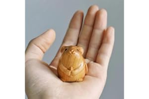 ANTMOR SILULCM Cute Wooden Small Mouse Ornament Home Decor Retro Mini Crafted Small Mouse Figurines Wooden Sculptures Carving Carving Ornament