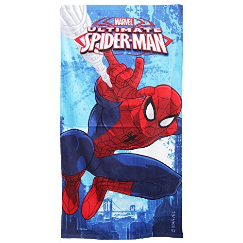 Marvel Jungen Ultimate Spiderman Strand-Tuch (140 cm x 70 cm) (Rot/Blau)