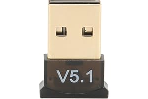 ANNADUE Bezprzewodowy Adapter USB Bluetooth, Odbiornik Bluetooth 5.1 Bezprzewodowy Adapter Audio dla Systemu 7/8.1/10/11, dla Systemu Linux, Bez Instalacji Sterownika