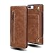 Produktbild iPhone 7 Plus Case, iPhone 8 Plus Case, Wallet Case Folio Flip PU Leather Case Magnetic Detachable Slim Back Cover Hard Case Card Credit Card Holder Slot (Brown for iphone7plus/iphone8 plus)