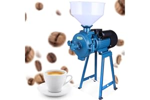 KENSYUINT Elektrische Futtermühle Kornmühle Getreidemühle Schrotmühle, 2200W 220V Haushaltsmühle Maiskorn Reismühle Trocken Getreide Grinder Machine für Reis Mais Korn, 1400 U/min (Blau)