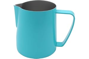 XIAOYU Jarra para vaporizar y espumar de Leche de Acero Inoxidable Antiadherente, Acabado Mate, Verde, 12 oz / 350ml