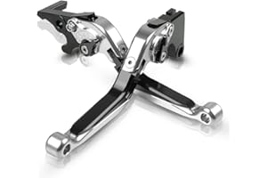 ZHUOWU CNC Conjunto de Palanca de Embrague y Freno Extensibles Plegables para CBR 125R 250R 300R 500R, CB 125R 125F 300F/FA 500F/X 500, Rebel CMX250C CMX250 CA250 NSR125 GROM MSX125 Plata