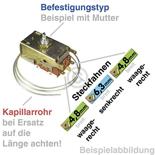 Thermostat Kühlthermostat Kühlgerät Kühl-Gefrierkombination Original Electrolux AEG 226214665/3 Ranco K59-L2097 770mm Kapillarrohr 3x6, 3mm AMP Santo C D AIK SC ARN DA DRD DRC ERN IK FRI JKG JCN FI
