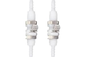 BBTUS 2Pcs 1/8 "3/16" 1/4" tubo flessibile di plastica Connettore rapido con valvola di arresto Pannello Montaggio tubo tubo connettore, raccordi di collegamento rapido (2 maschio + 2 femmina) (3/16")